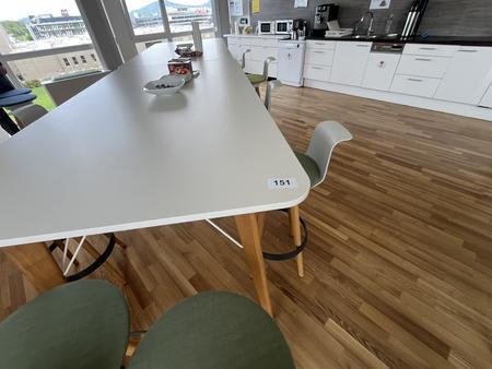 BENE Hochtisch mit 80/100/107 cm mit 6 BENE Hockern drehbar