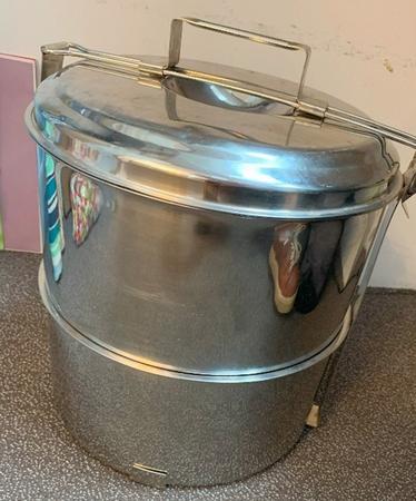 4 St�ck Transportbeh�lter Edelstahl, Rostfrei, 30 cm Durchmesser, 30 cm H�he