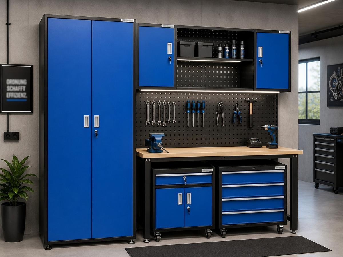 Werkstattschrank schwarz-blau