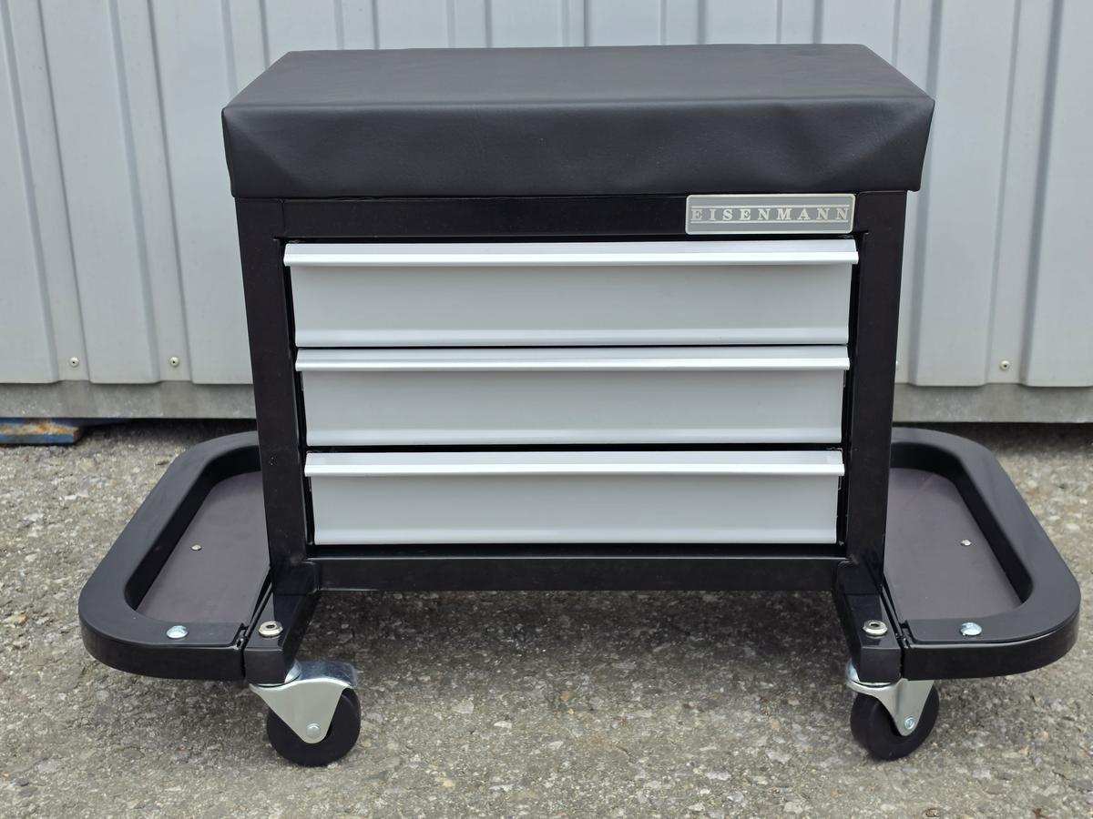 Werkstatthocker mit Laden und Rollen � Silber/Schwarz?d=2026-05-07 00:26:26