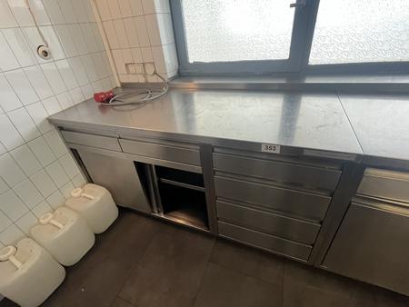 Edelstahl Arbeitsmodul mit 6 Laden und 2 Schiebet�ren, ca. 175 x 70 x 90 cm