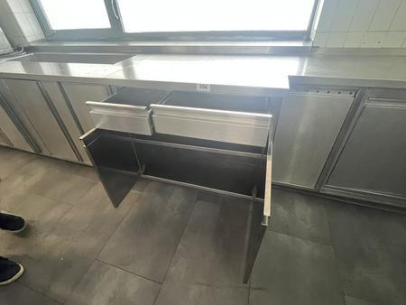 Edelstahlmodul 3teilig, Ma�e 278 x 70 x 100 cm - 181 x 50 cm, Eckl�sung