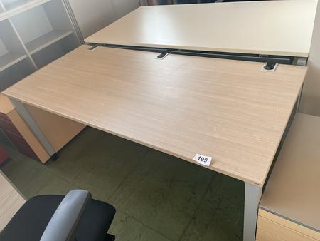OKA Schreibtischmodul ca.180 x 80 cm, Rahmen Silber