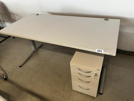 Schreibtisch ca. 160x80 cm h�henverstellbar grau