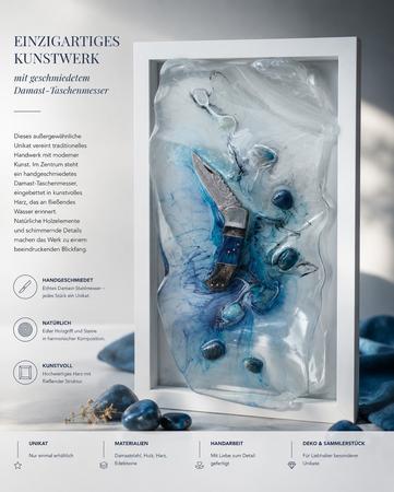Einzigartiges Kunstobjekt mit Damast-Taschenmesser � Manuela Hanisch (Wien)