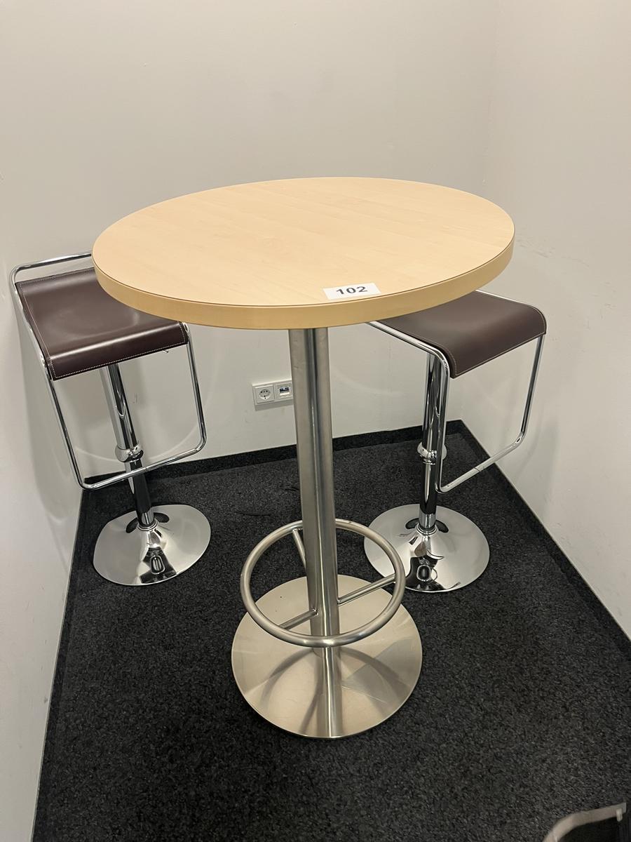 Stehtischmodul ca. 70 cm Durchmesser - 2 St&uuml;ck St&uuml;hle