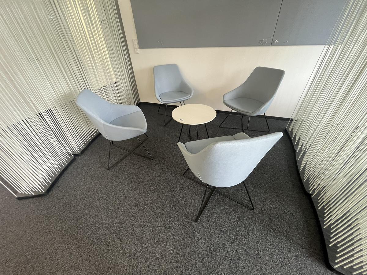 Besprechungstisch mit 4 Designerst&uuml;hlen drehbar