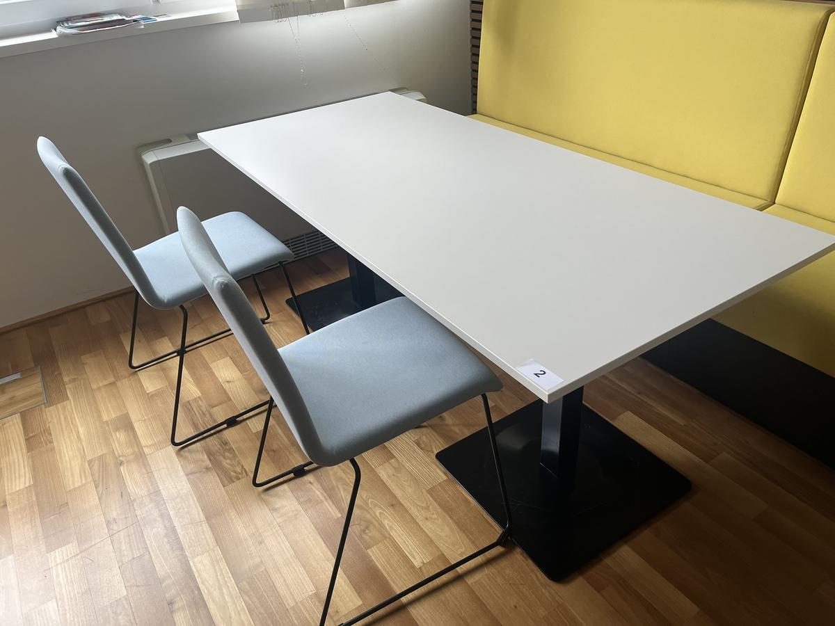 Sozialraumtisch 180x80 cm mit 2 Freischwingerst&uuml;hlen