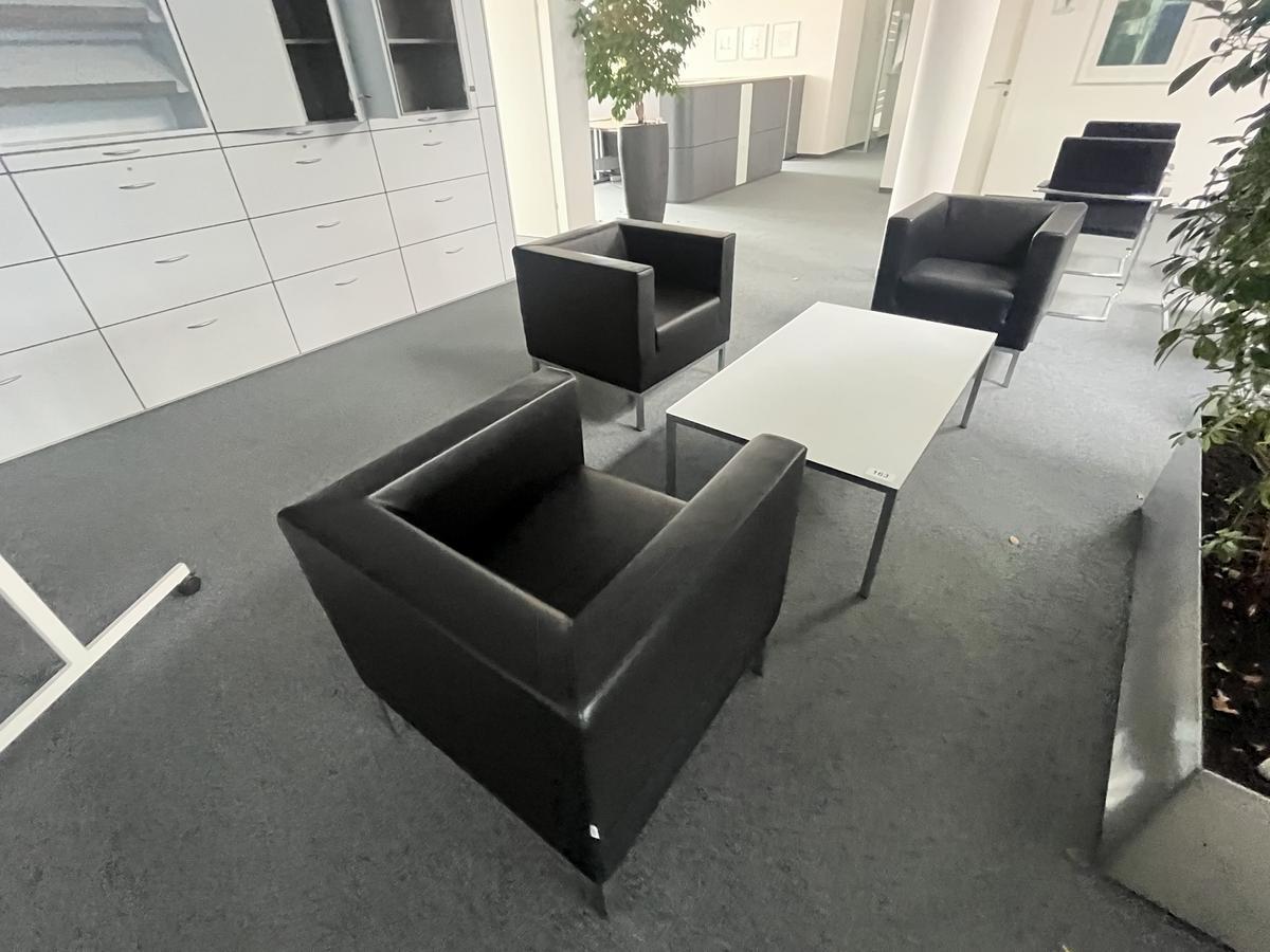 3 Stk.Sitzsofa MARELLI Leder mit Besprechungstisch