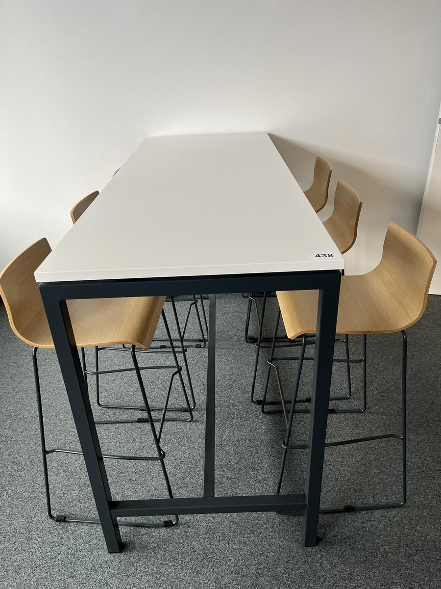 Stehtischmodul 180x70x105 cm mit 6 St&uuml;hlen