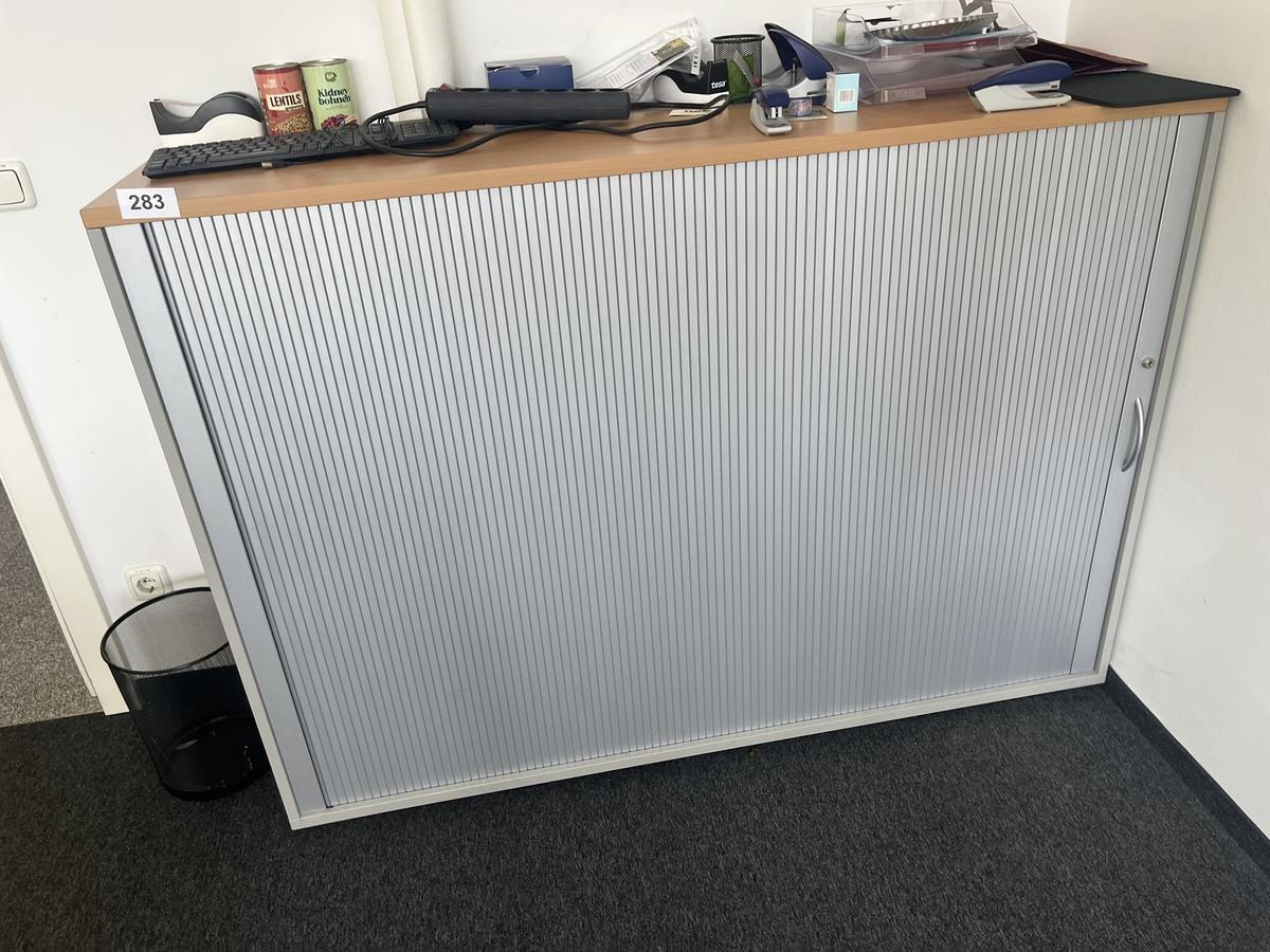 HALI Aktenschrank mit Rollot&uuml;re ca. 160 x 110 cm, Buche/Silber, 3 Ordnerh&ouml;hen?d=2026-05-28 19:33:42