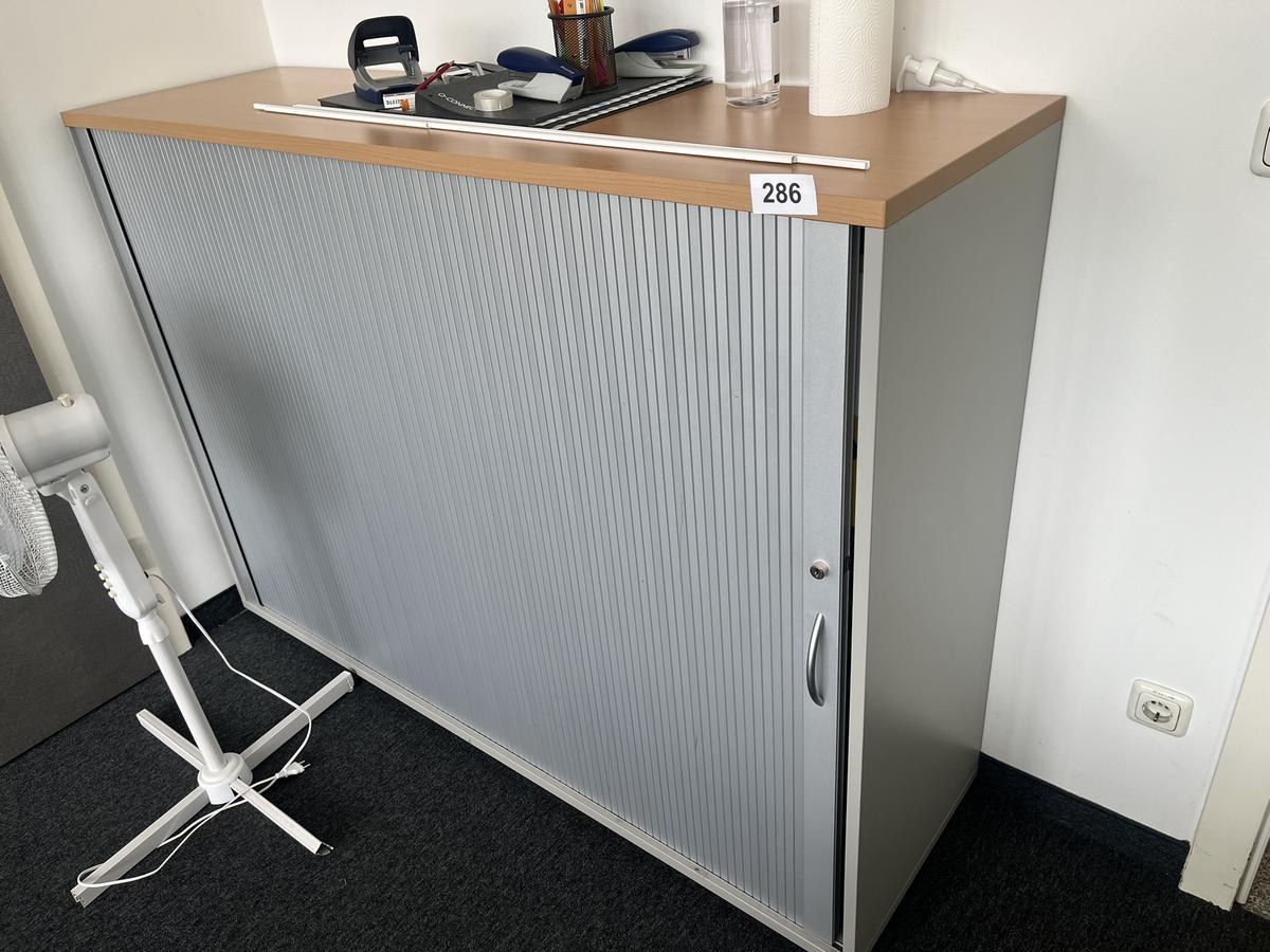 HALI Aktenschrank mit Rollot&uuml;re ca. 160 x 110 cm, Buche/Silber, 3 Ordnerh&ouml;hen
