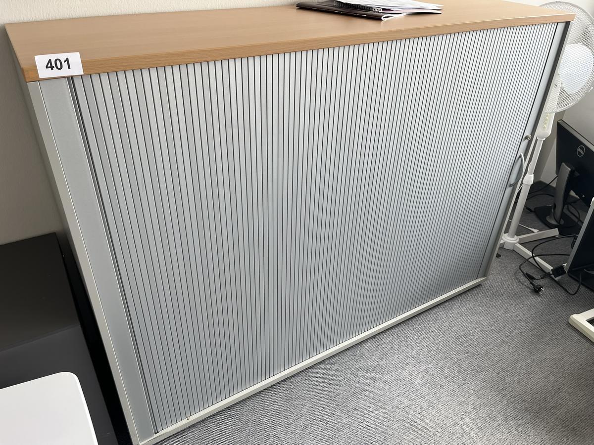 HALI Aktenschrank mit Rollot&uuml;re ca. 160 x 110 cm, Buche/Silber, 3 Ordnerh&ouml;hen?d=2026-05-28 19:33:12