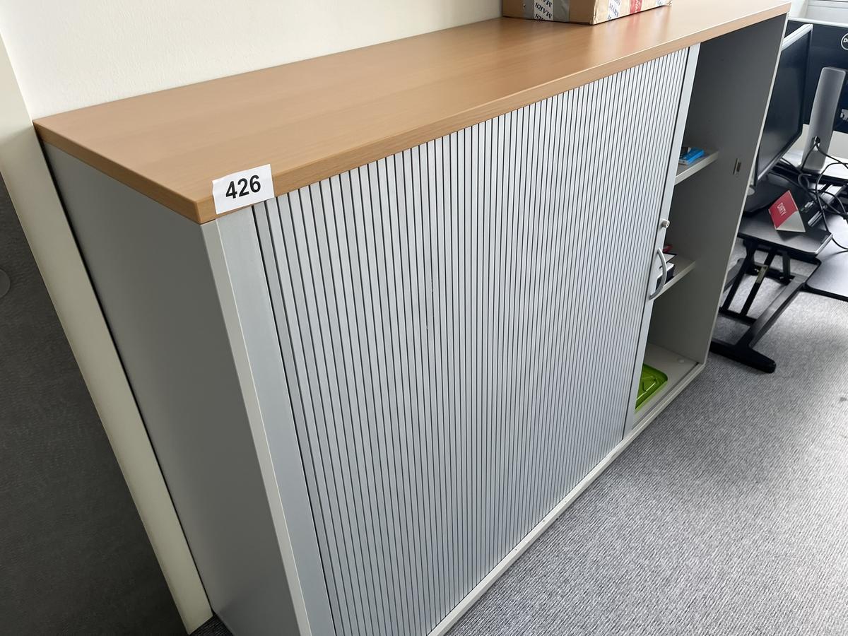 HALI Aktenschrank mit Rollot&uuml;re ca. 160 x 110 cm, Buche/Silber, 3 Ordnerh&ouml;hen?d=2026-05-28 19:34:24