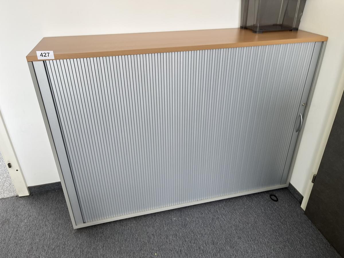 HALI Aktenschrank mit Rollot&uuml;re ca. 160 x 110 cm, Buche/Silber, 3 Ordnerh&ouml;hen?d=2026-05-28 19:34:18