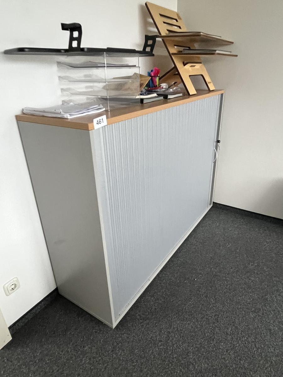 HALI Aktenschrank mit Rollot&uuml;re ca. 160 x 110 cm, Buche/Silber, 3 Ordnerh&ouml;hen