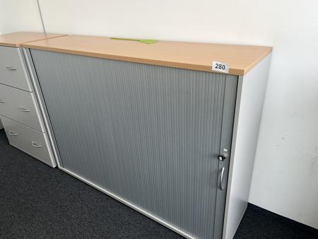 HALI Aktenschrank mit Rollot�re ca. 160 x 110 cm, Buche/Silber, 3 Ordnerh�hen