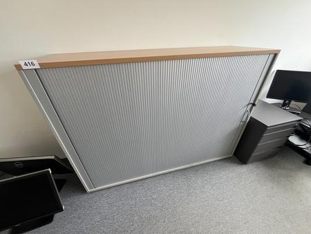 HALI Aktenschrank mit Rollot�re ca. 160 x 110 cm, Buche/Silber, 3 Ordnerh�hen