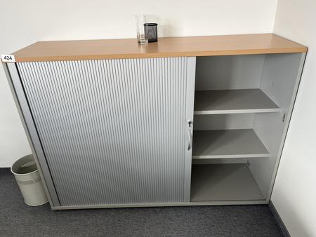 HALI Aktenschrank mit Rollot�re ca. 160 x 110 cm, Buche/Silber, 3 Ordnerh�hen