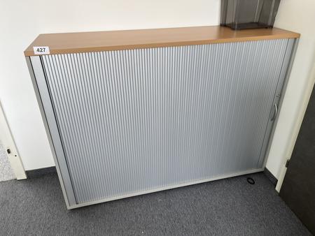 HALI Aktenschrank mit Rollot�re ca. 160 x 110 cm, Buche/Silber, 3 Ordnerh�hen