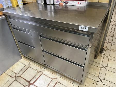 Edelstahlmodul mit Panierlade , gekühlt mit Aggregat ca.125/70/80 cm Edelstahlmodul mit Panierlade , gekühlt mit Aggregat ca.125/70/80 cm