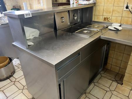 Wärmeschrankmodul mit Ausgabepult,Wasserbad 4 x GN,Unterteil beidseitig mit Schiebetüren,Steuerungsmodul Wärmeschrankmodul mit Ausgabepult,Wasserbad 4 x GN,Unterteil beidseitig mit Schiebetüren,Steuerungsmodul