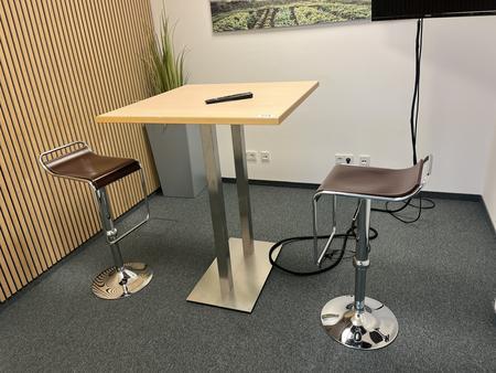 Stehtisch ca. 90x90x113 cm mit 2 Stühlen Stehtisch ca. 90x90x113 cm mit 2 Stühlen