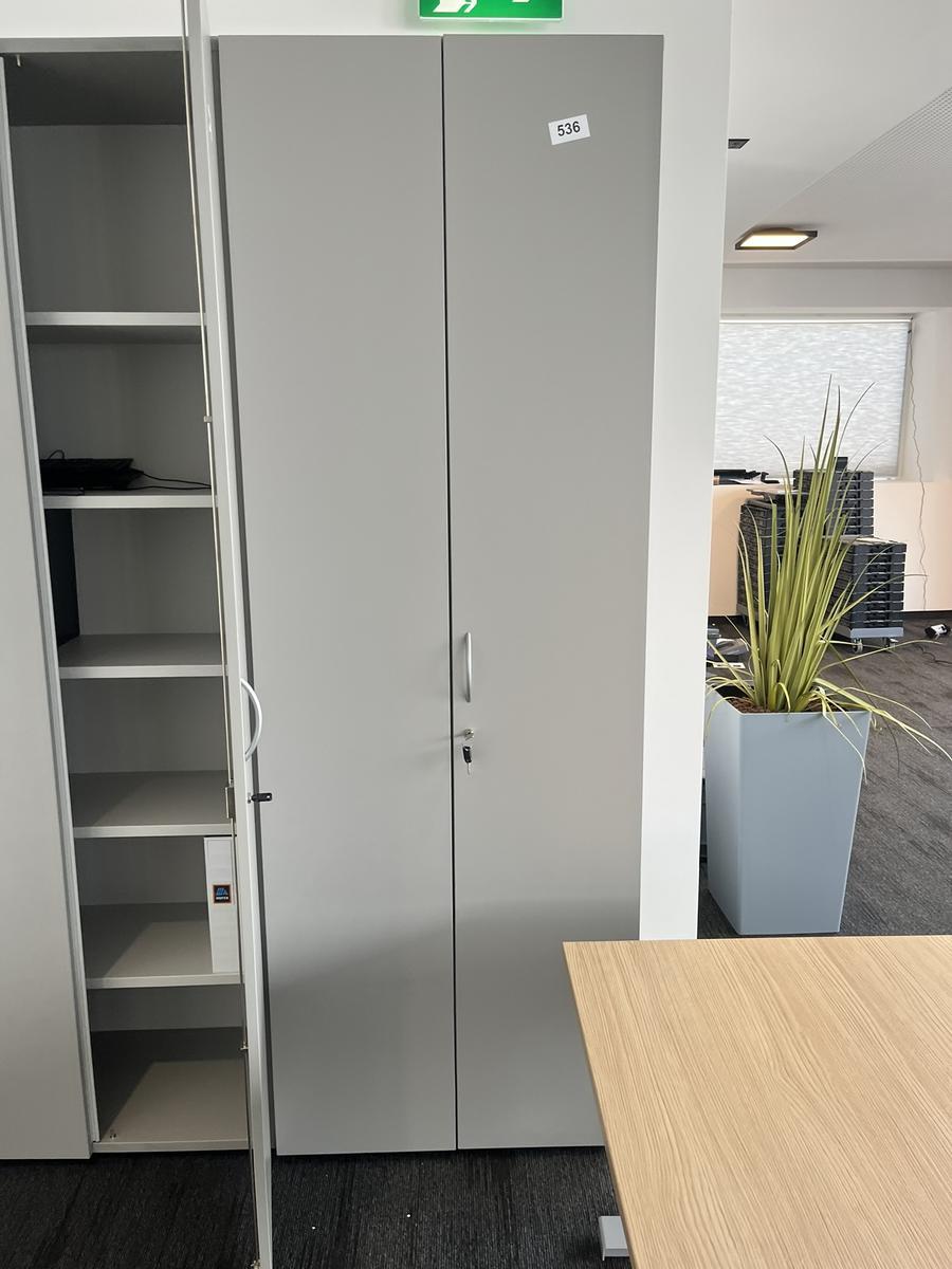 Doppelt&uuml;r Aktenschrank mit 6 Fachebene grau 80/46/225 cm
