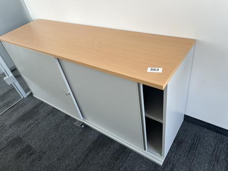 Aktenschrank mit Schiebetüren ca. 160x80 cm 2 Ordnerhöhen Aktenschrank mit Schiebetüren ca. 160x80 cm 2 Ordnerhöhen