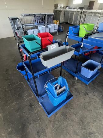 Reinigungswagen mit Abfallbeh�lter,Eimerset und Presse