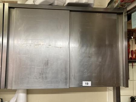 Edelstahl H�ngeschrank mit Schiebet�ren, Ma�e ca. 100 x 35 x 65 cm