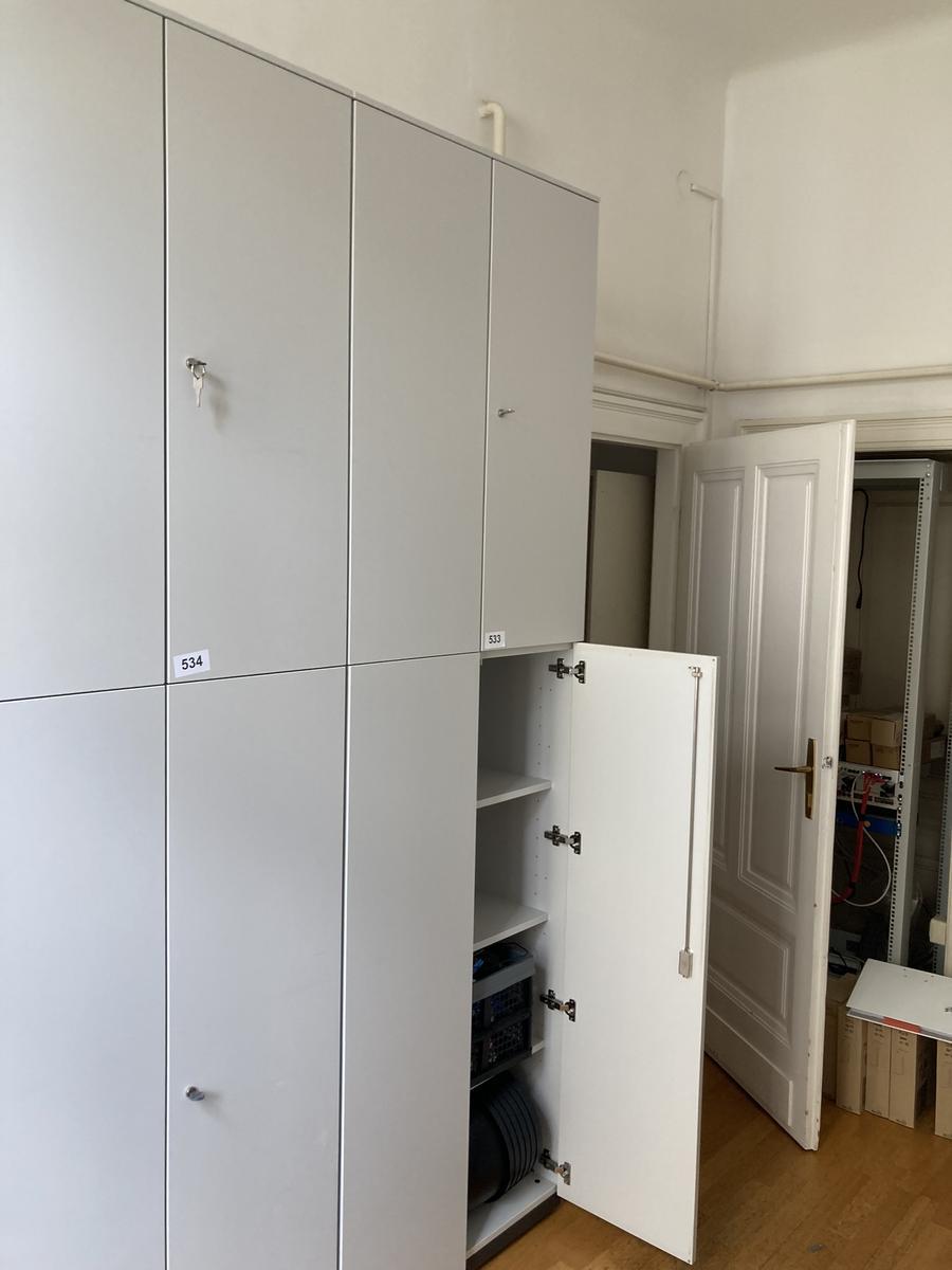 Bene Aktenschrank Kombination 80 x 45 x 260 cm - 7 OH hellgrau