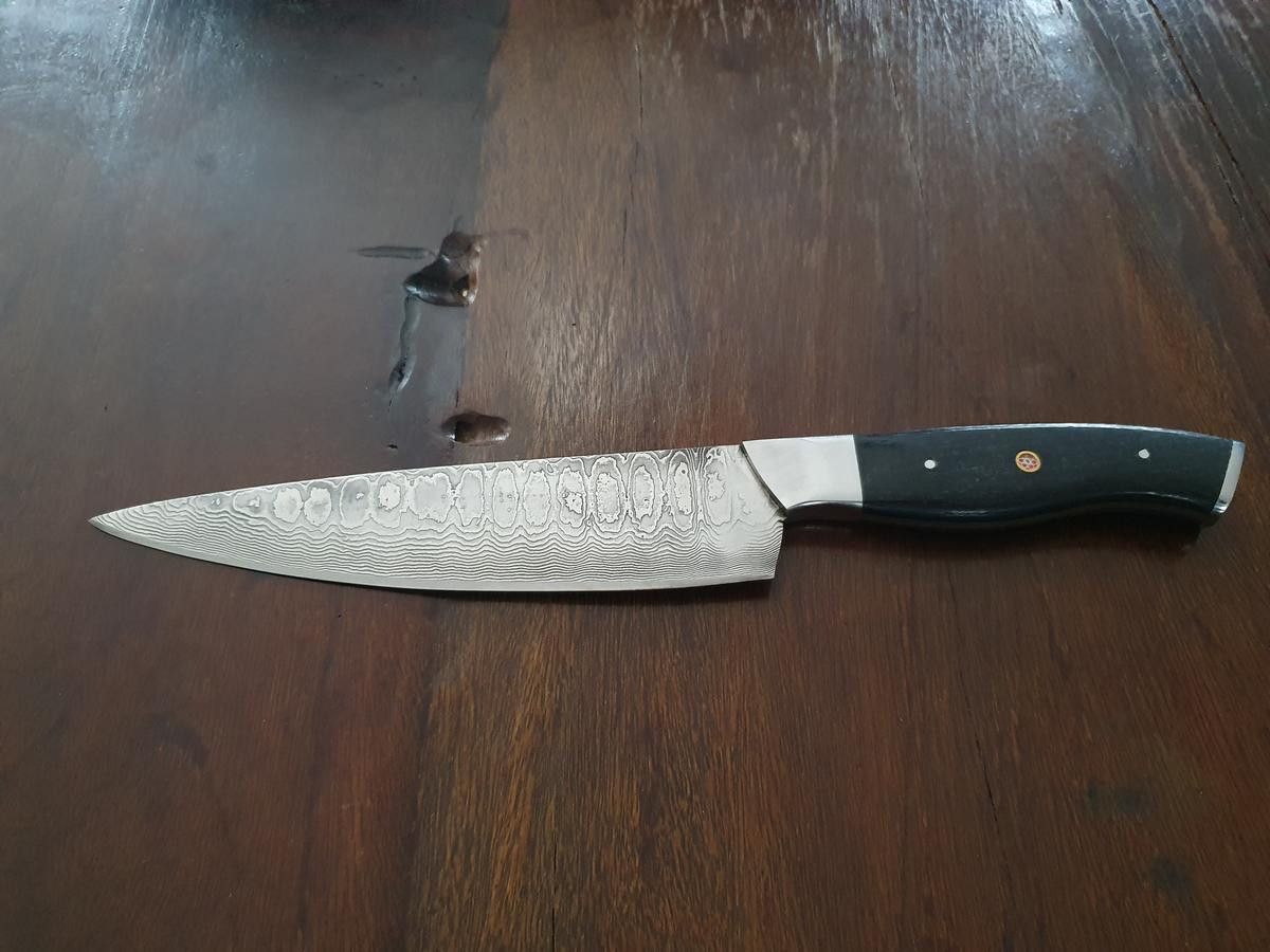 Damast-Kochmesser, Micarta-Griff schwarz?d=2026-07-24 22:25:13