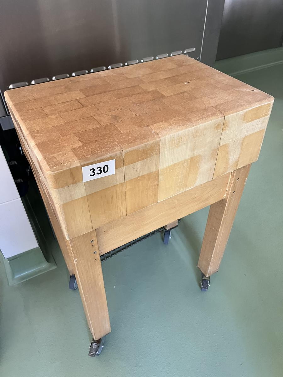 Hackstock in Holz kaum gebraucht mit Rollen ca. 60/40/90 cm?d=2026-07-27 16:09:54