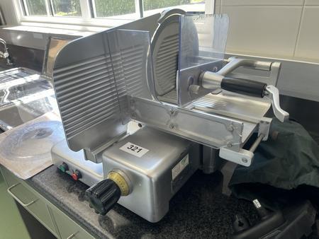 Monconi Aufschnittmaschine verstellbar mit Sch�rfger�t 300 er Schneidblatt ,