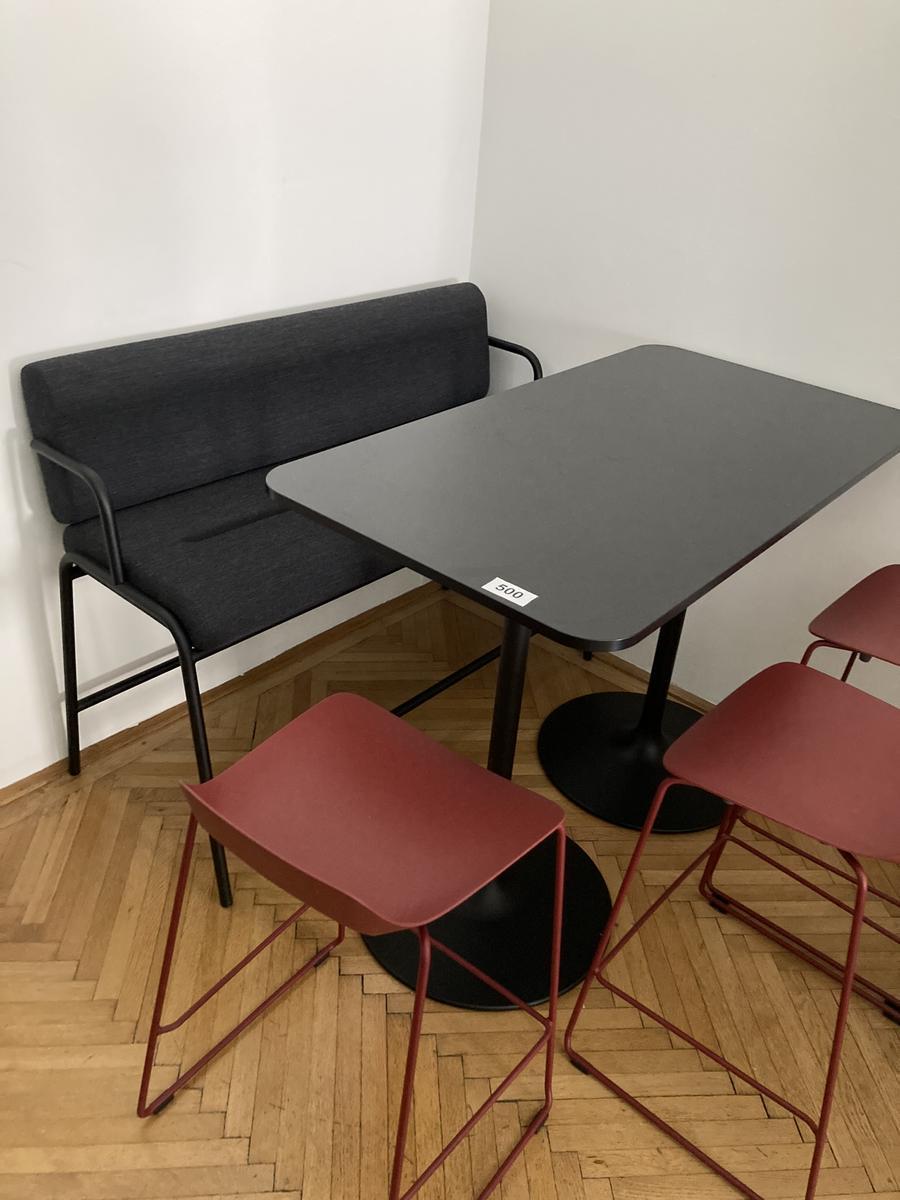 Stehtisch 130 x 70 x 96 cm inkl. Sitzbank 130 x 60 cm Stoffbezug schwarz?d=2026-08-24 18:29:24