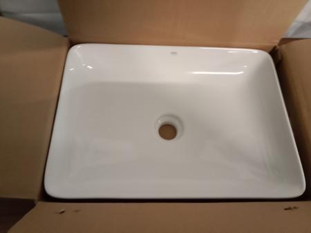 RAK Ceramic Waschtisch, Farbe Wei�, Typ Feeling Slim eckig, Ma�e ca. 50 x 36 cm