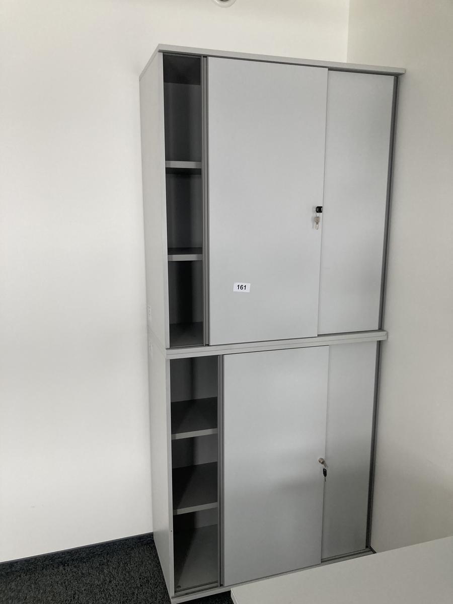 2teilige Aktenschrank-Kombination Ober- und Unterschrank, Ma&szlig;e je ca. 100 x 45 x 115 cm