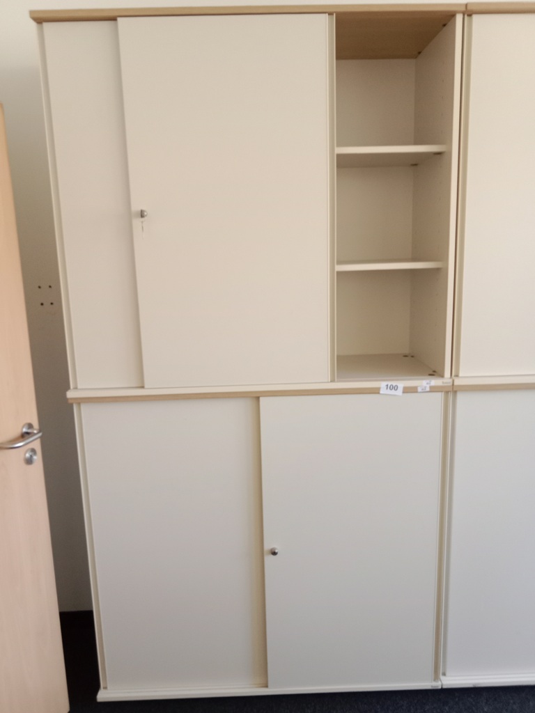 BENE Aktenschrank, 6 Ordnerh&ouml;hen, 2teilig, bestehend aus Ober- und Unterschrank, Ma&szlig;e gesamt ca. B 120 x T 44 x H 226 cm?d=2026-09-03 06:07:25