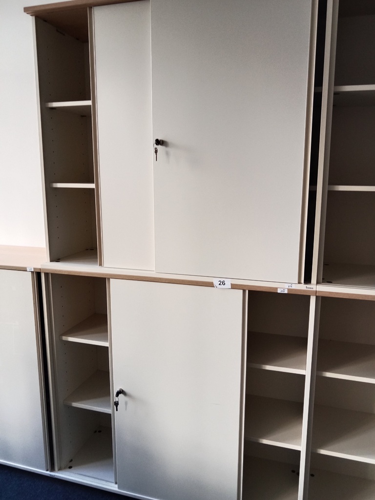 BENE Aktenschrank, 6 Ordnerh&ouml;hen, 2teilig, bestehend aus Ober- und Unterschrank, Ma&szlig;e gesamt ca. B 120 x T 44 x H 226 cm