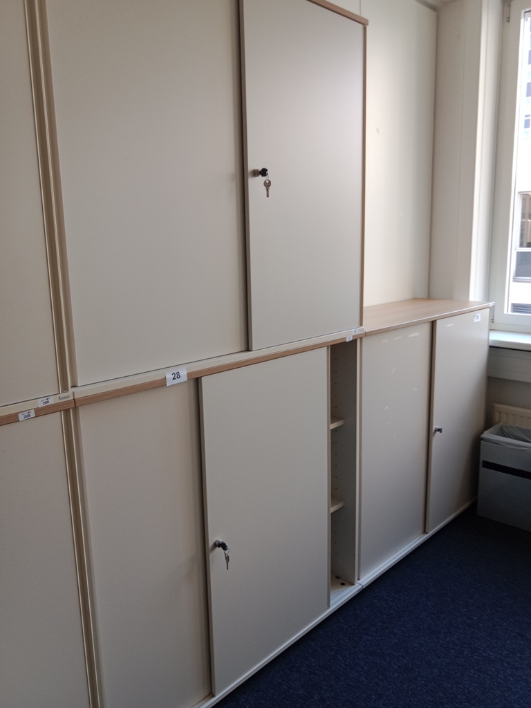 BENE Aktenschrank, 6 Ordnerh&ouml;hen, 2teilig, bestehend aus Ober- und Unterschrank, Ma&szlig;e gesamt ca. B 120 x T 44 x H 226 cm
