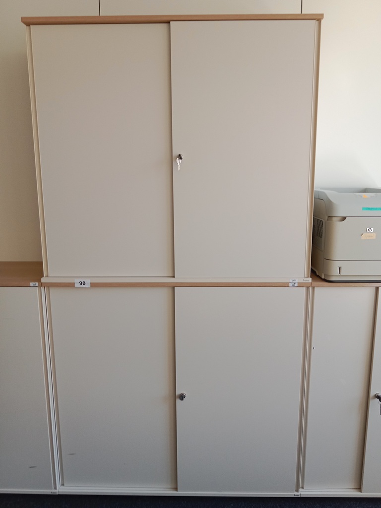 BENE Aktenschrank, 3 Ordnerh&ouml;hen, 2teilig, bestehend aus Ober- und Unterschrank, Ma&szlig;e gesamt ca. B 120 x T 44 x H 226 cm?d=2026-09-03 06:07:29