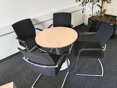 Besprechungstisch DM 80 cm inkl. 4 Stk. Besprechungsstühlen Besprechungstisch DM 80 cm inkl. 4 Stk. Besprechungsstühlen