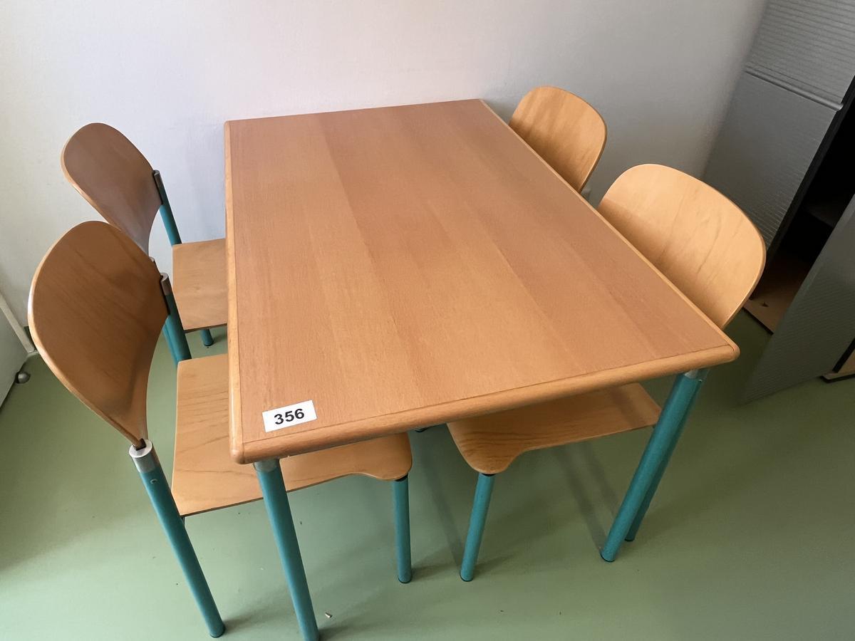 Sozialraumtisch ca. 120x80 cm mit 6 Stapelst&uuml;hlen