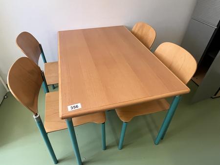 Sozialraumtisch ca. 120x80 cm mit 6 Stapelst�hlen