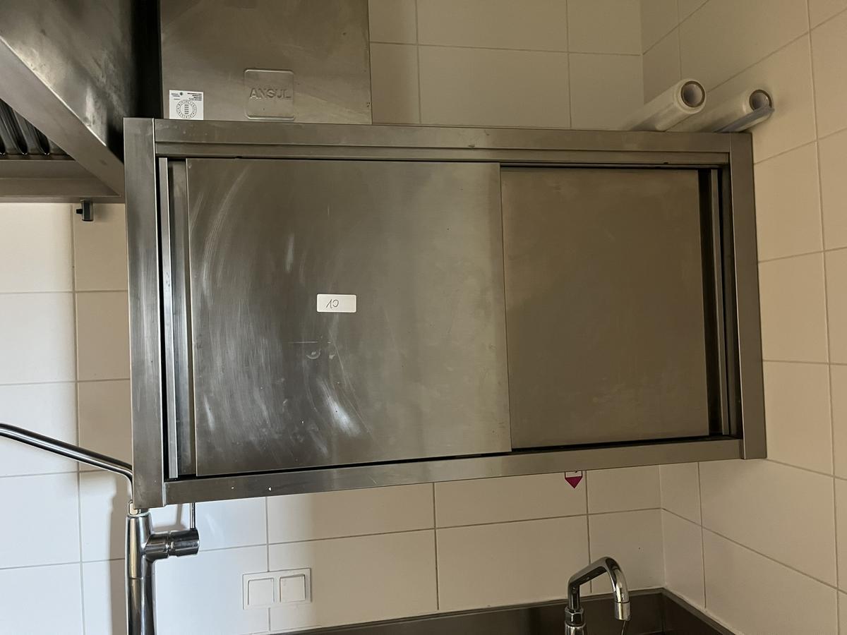 EDELSTAHL H&auml;ngeschrank mit Schiebet&uuml;ren ca. 120/66/39 cm