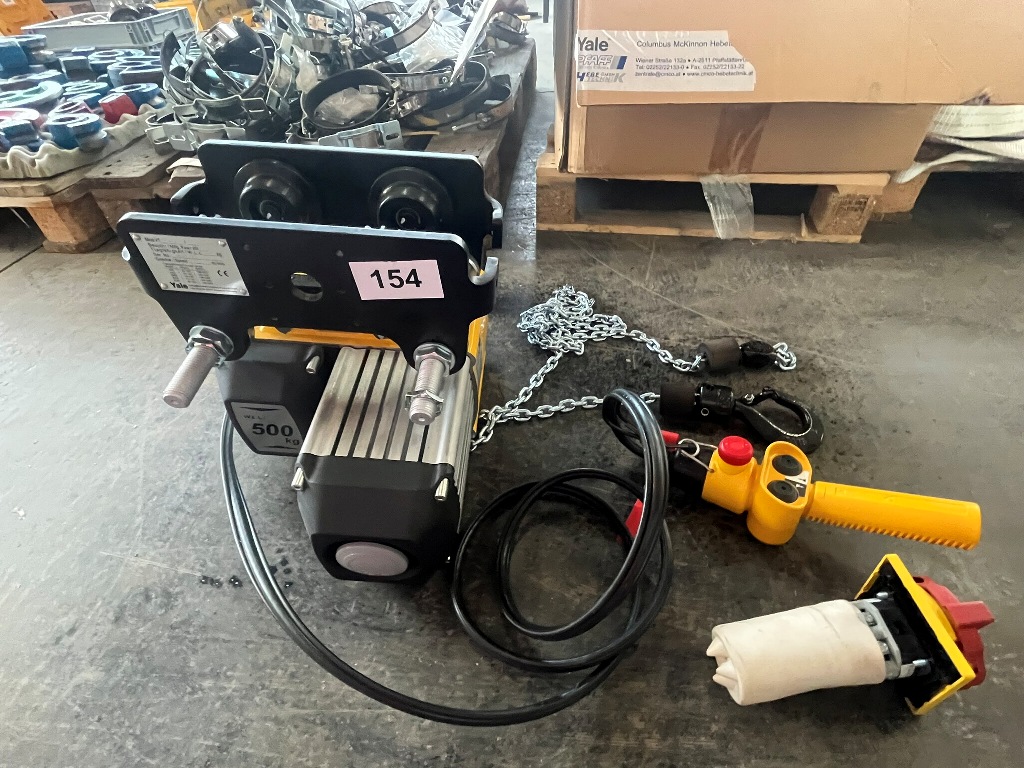 Columbus Elektrokettenzug, 500 kg Traglast, BJ 2020 mit Yale Konsole Tragf&auml;higkeit 1000 kg