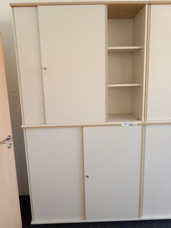 BENE Aktenschrank, 6 Ordnerh�hen, 2teilig, bestehend aus Ober- und Unterschrank, Ma�e gesamt ca. B 120 x T 44 x H 226 cm