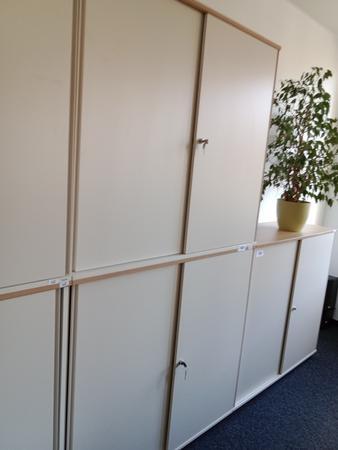 BENE Aktenschrank, 6 Ordnerh�hen, 2teilig, bestehend aus Ober- und Unterschrank, Ma�e gesamt ca. B 120 x T 44 x H 226 cm