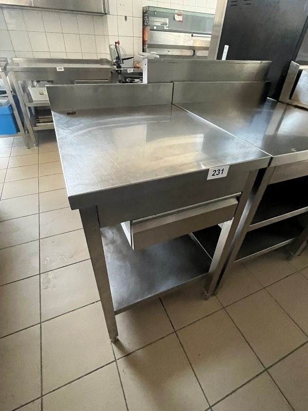 Edelstahl Arbeitstisch ca. 60/69/87 cm